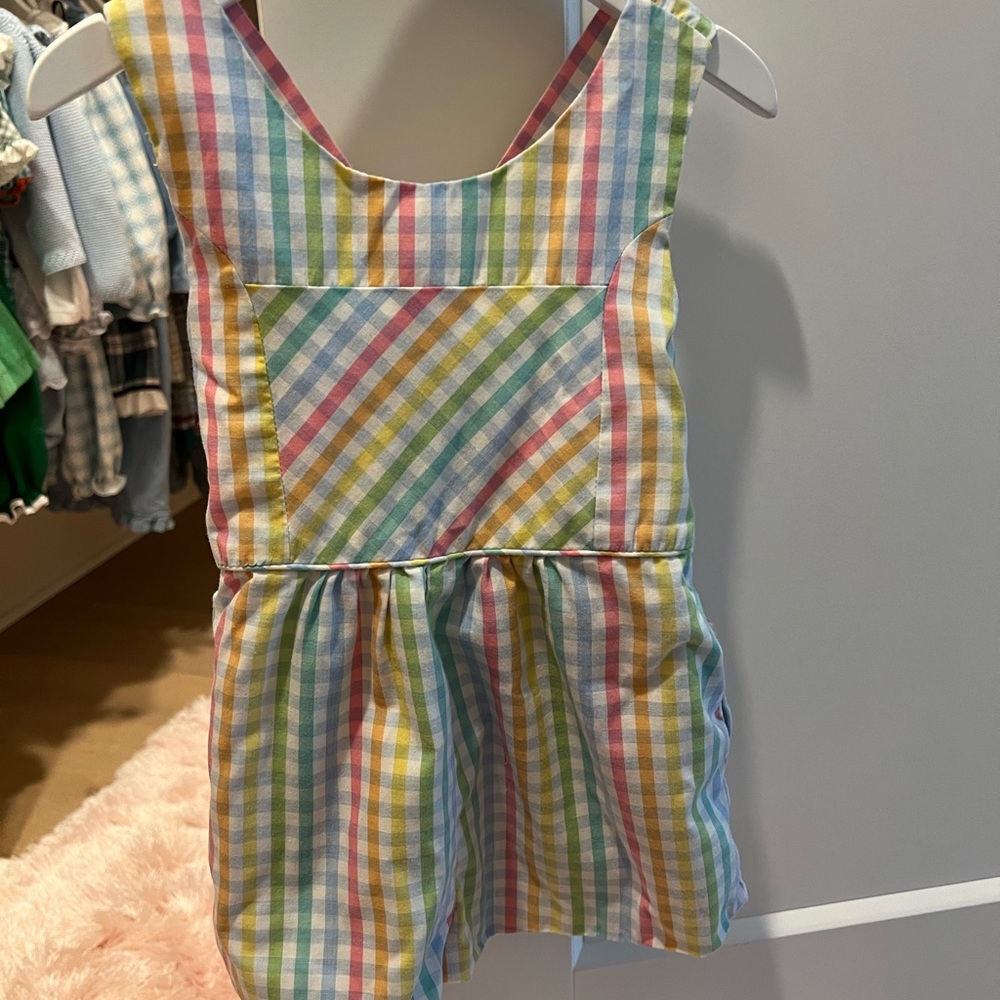 Beaufort Bonnet Preston Plaid Romper 3T